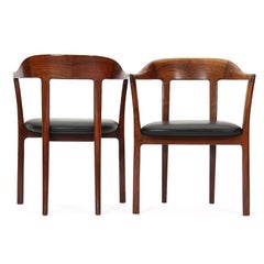1950s Pair of Danish Hump Back Armchairs by Ole Wanscher for A.J. Iversen