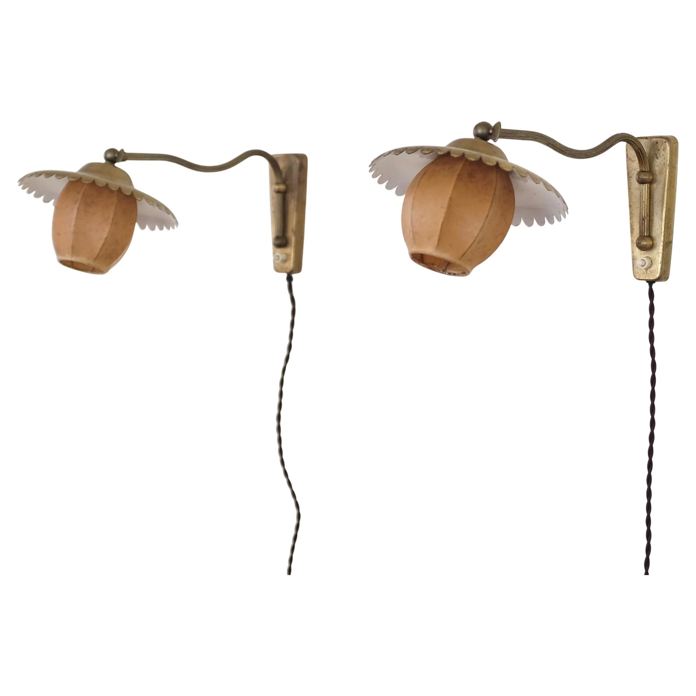 1950s pair of Danish Wall lights For Sale