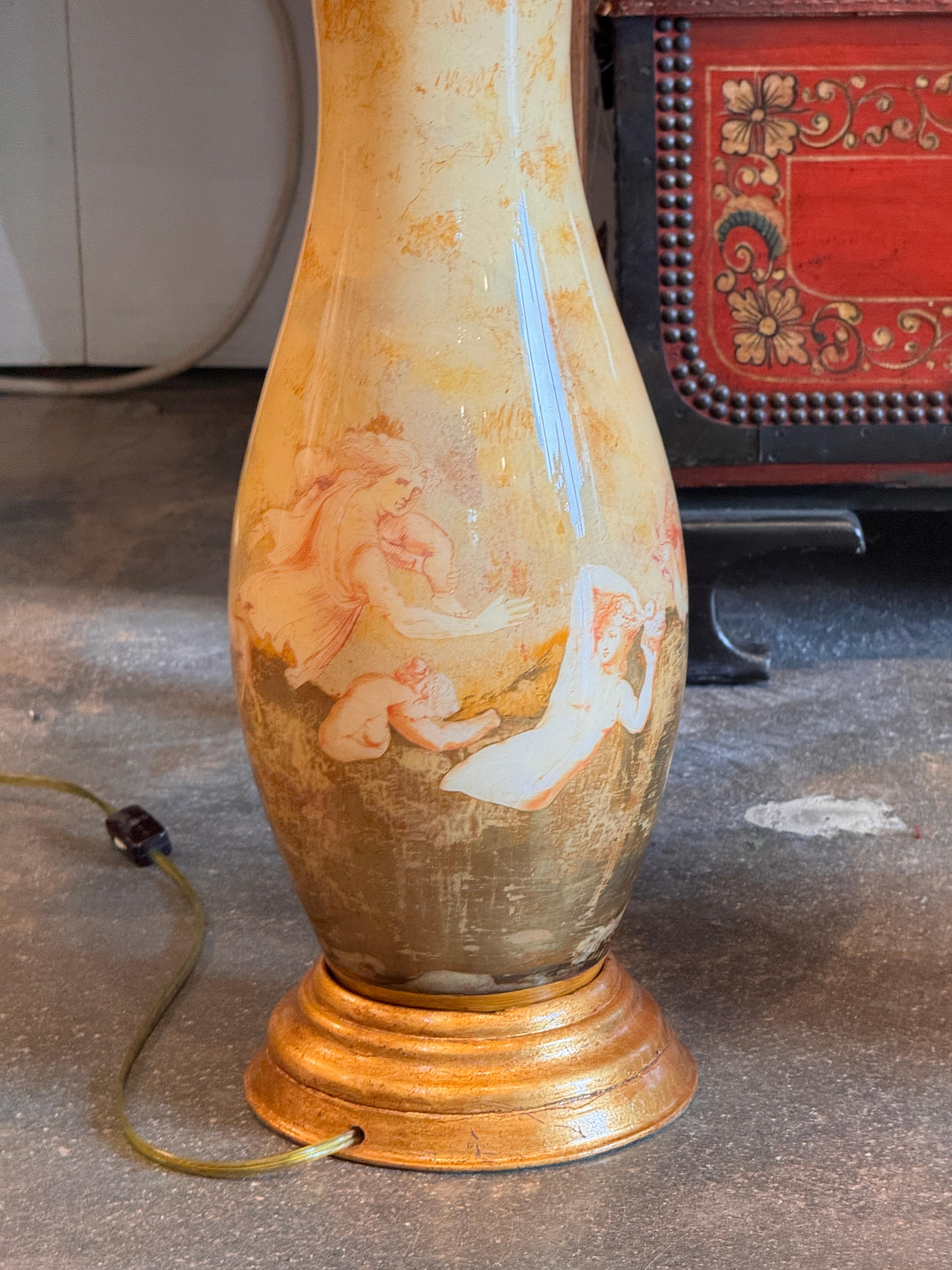 Pareja de Lámparas Decalcomania de los años 50 en venta 5