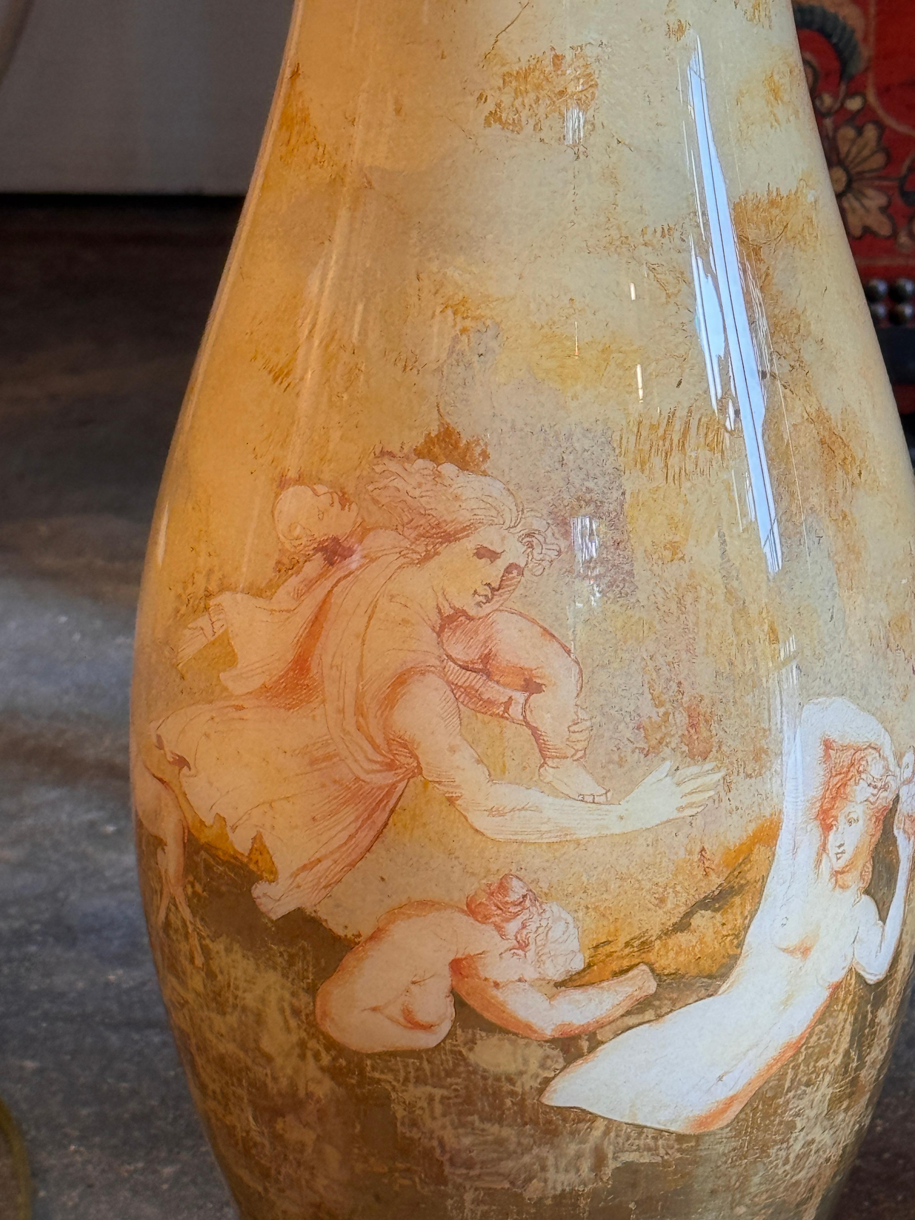 Pareja de Lámparas Decalcomania de los años 50 en venta 8