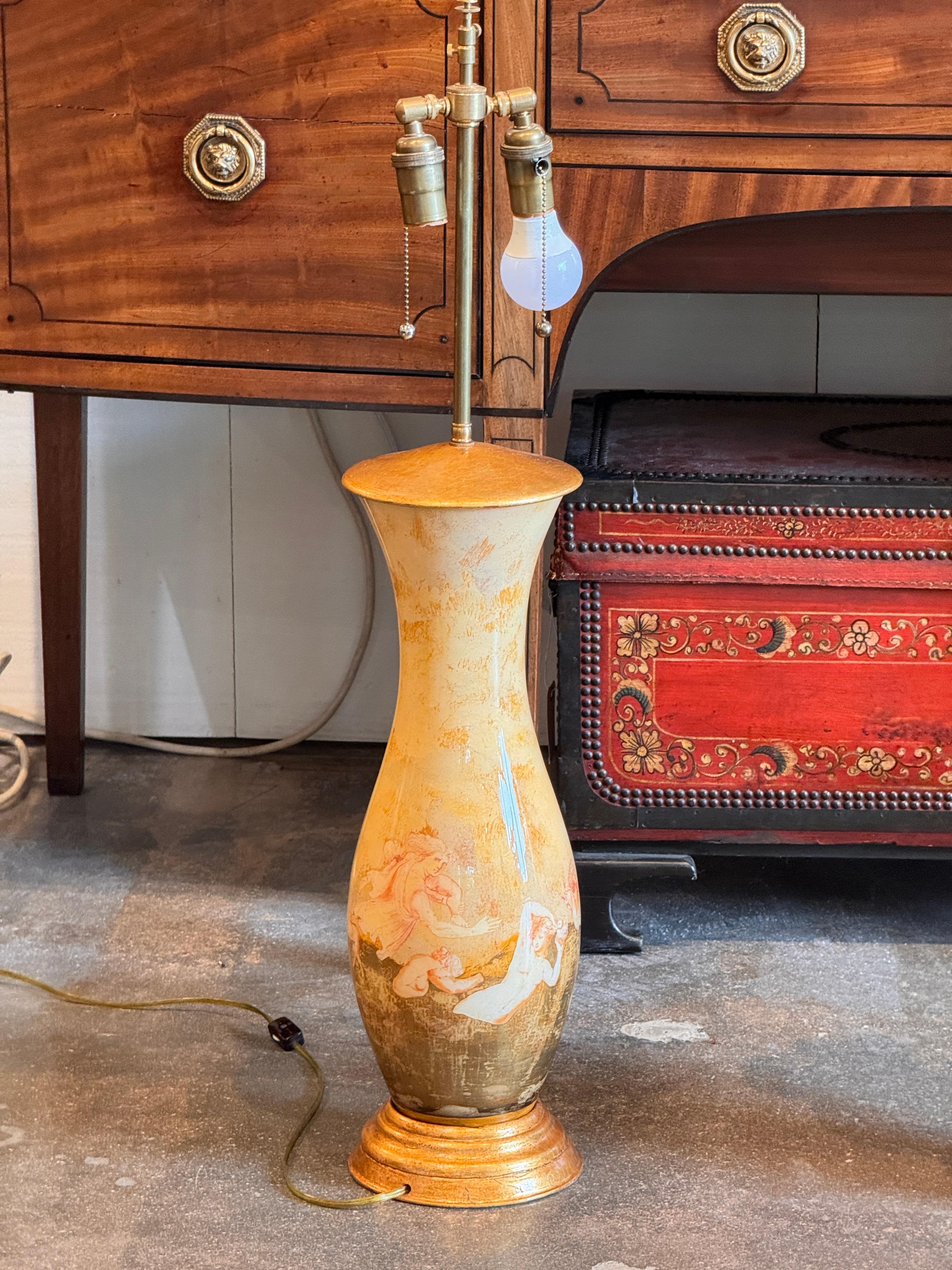 Pareja de Lámparas Decalcomania de los años 50 en venta 11