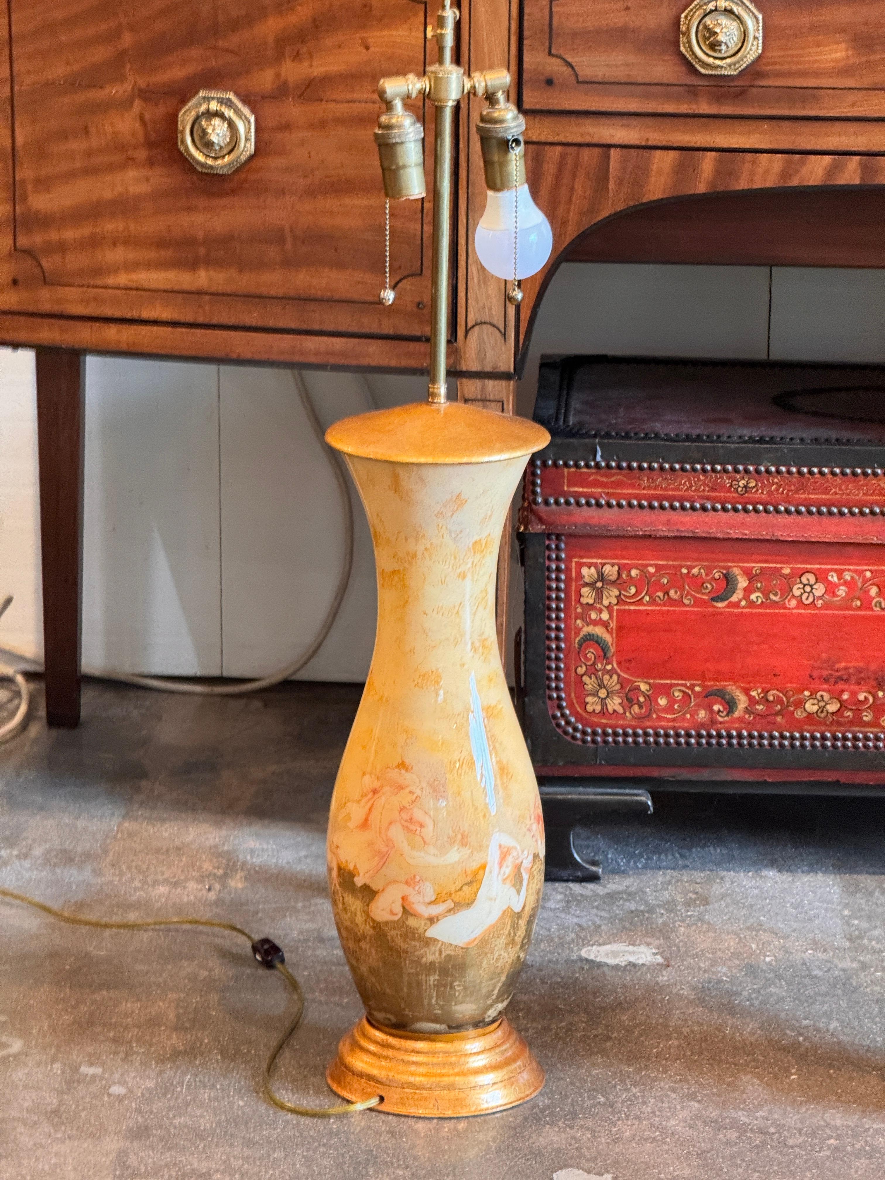 Pareja de Lámparas Decalcomania de los años 50 en venta 12