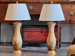 1950s Pair of Decalcomania Lamps