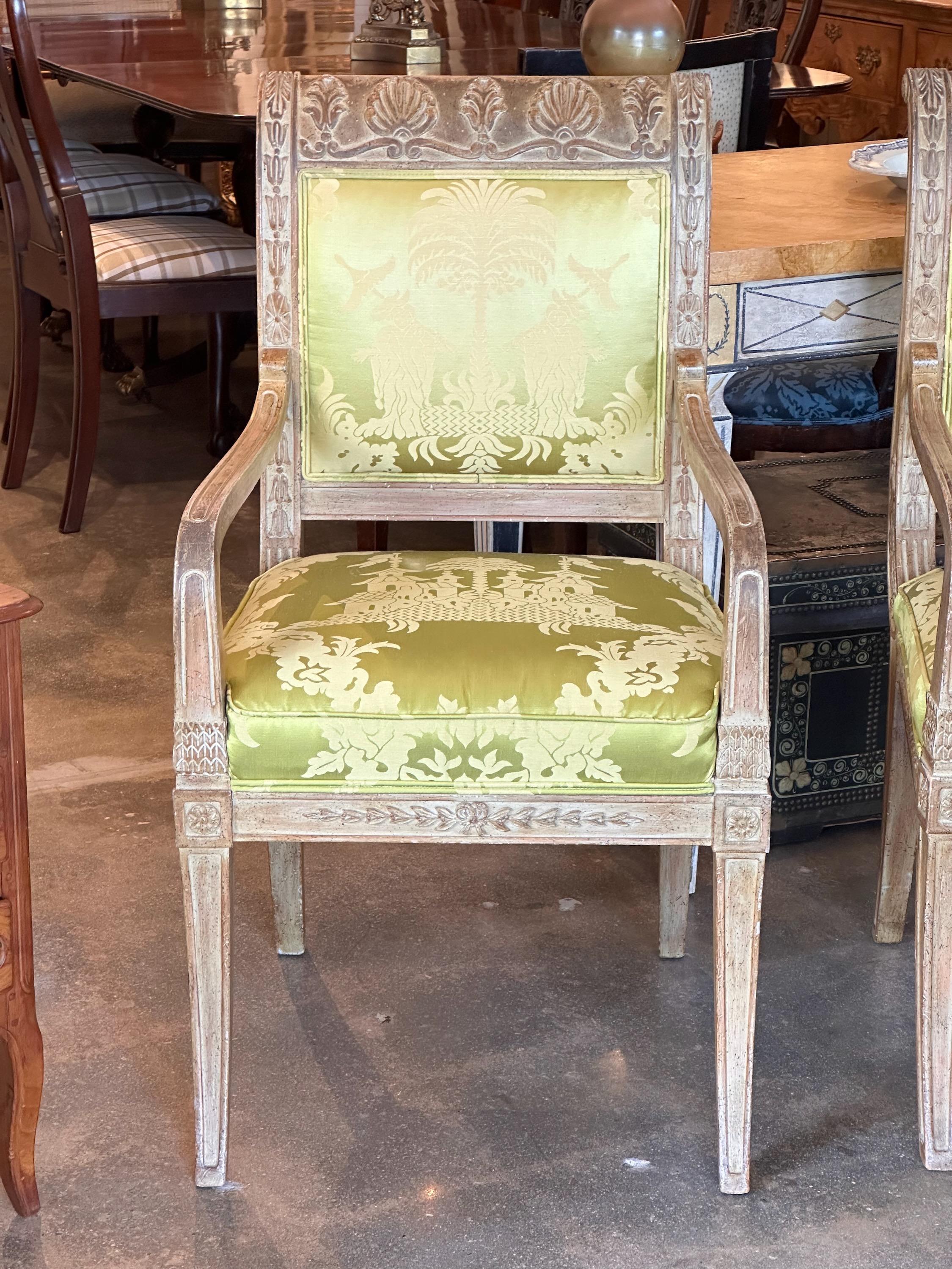 French 1950s Pair of Directoire Chairs For Sale