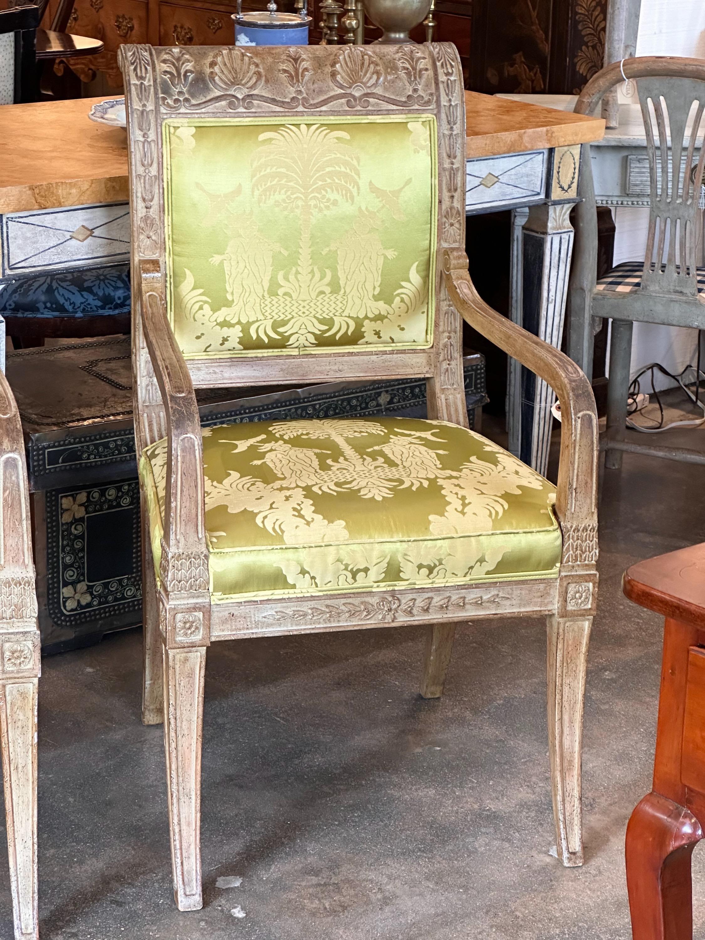 Mid-20th Century 1950s Pair of Directoire Chairs For Sale