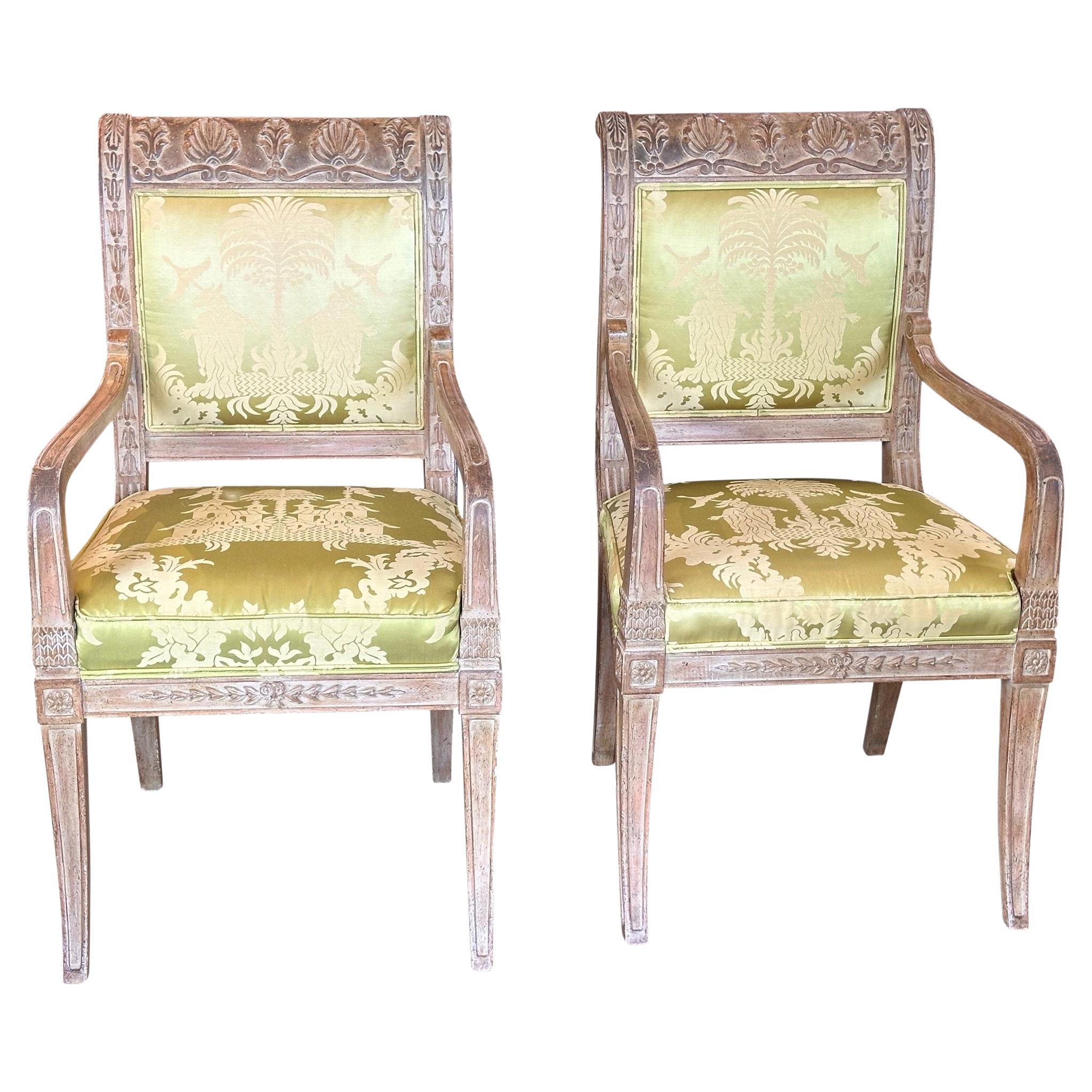 1950s Pair of Directoire Chairs For Sale