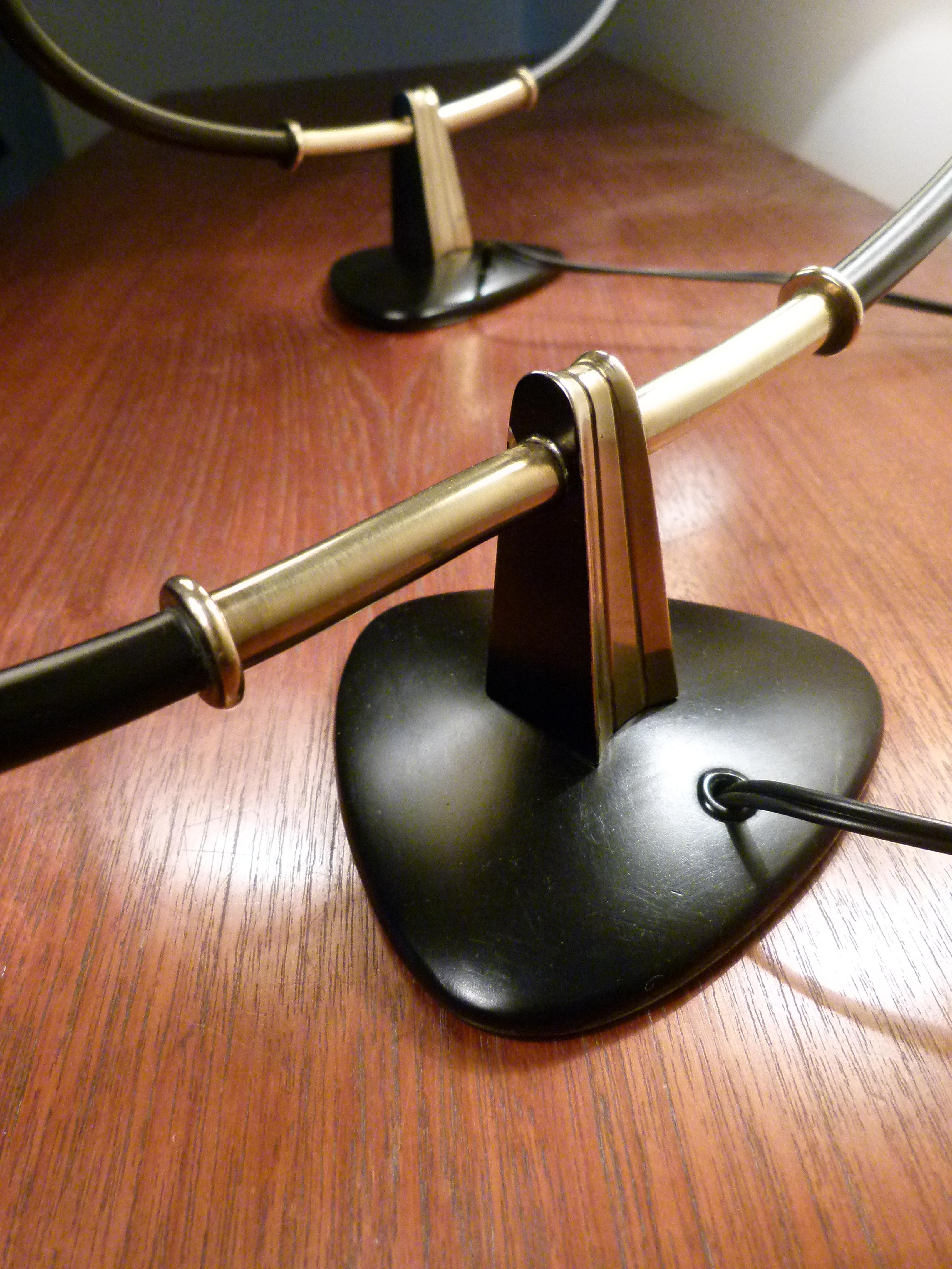 1950s Pair of Double Table Lamps by Maison Lunel 11