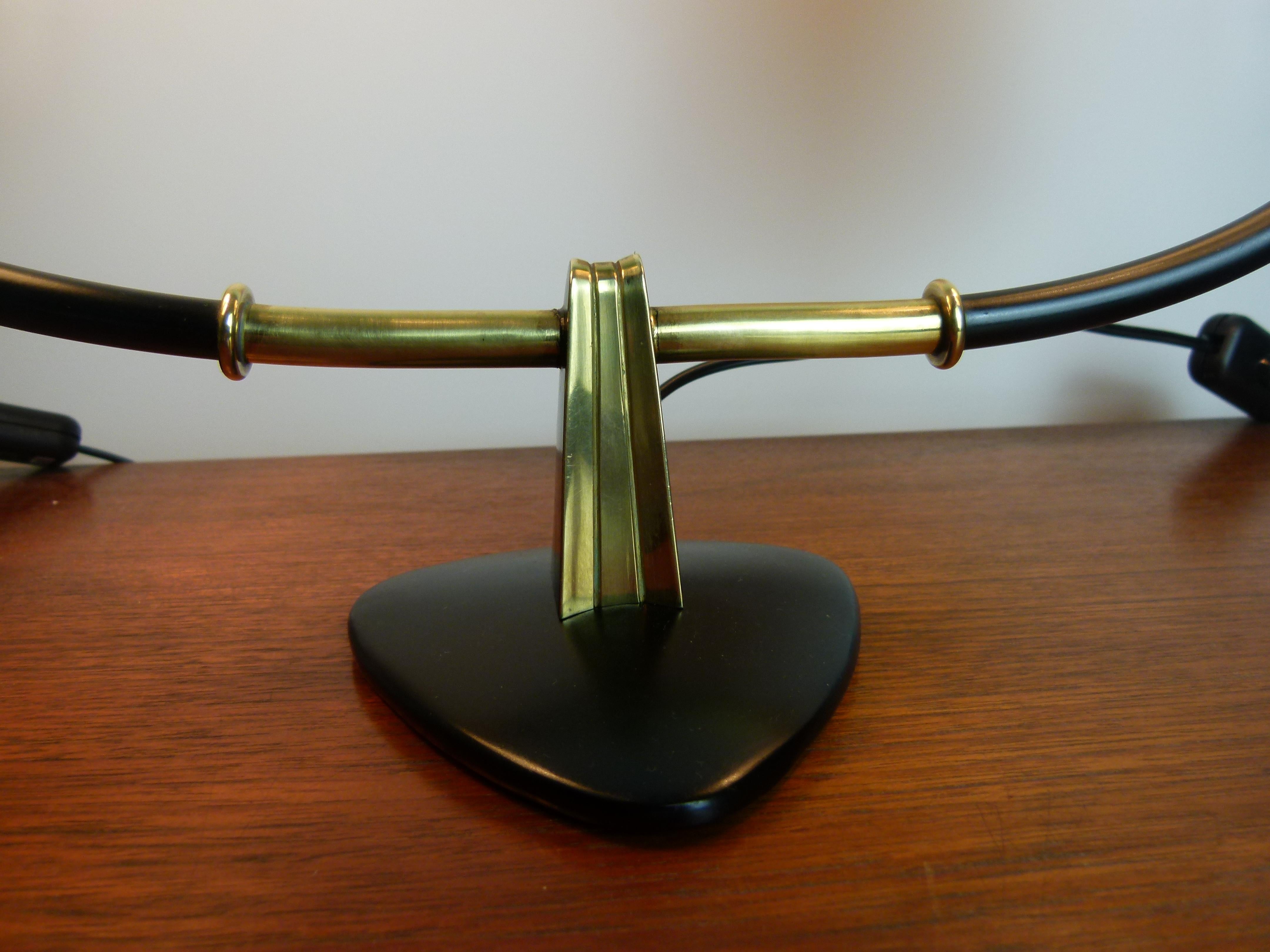 20th Century 1950s Pair of Double Table Lamps by Maison Lunel