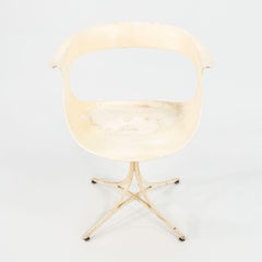 1950s Pair of Erwine and Estelle Laverne Lotus Arm Chairs in White Fiberglass