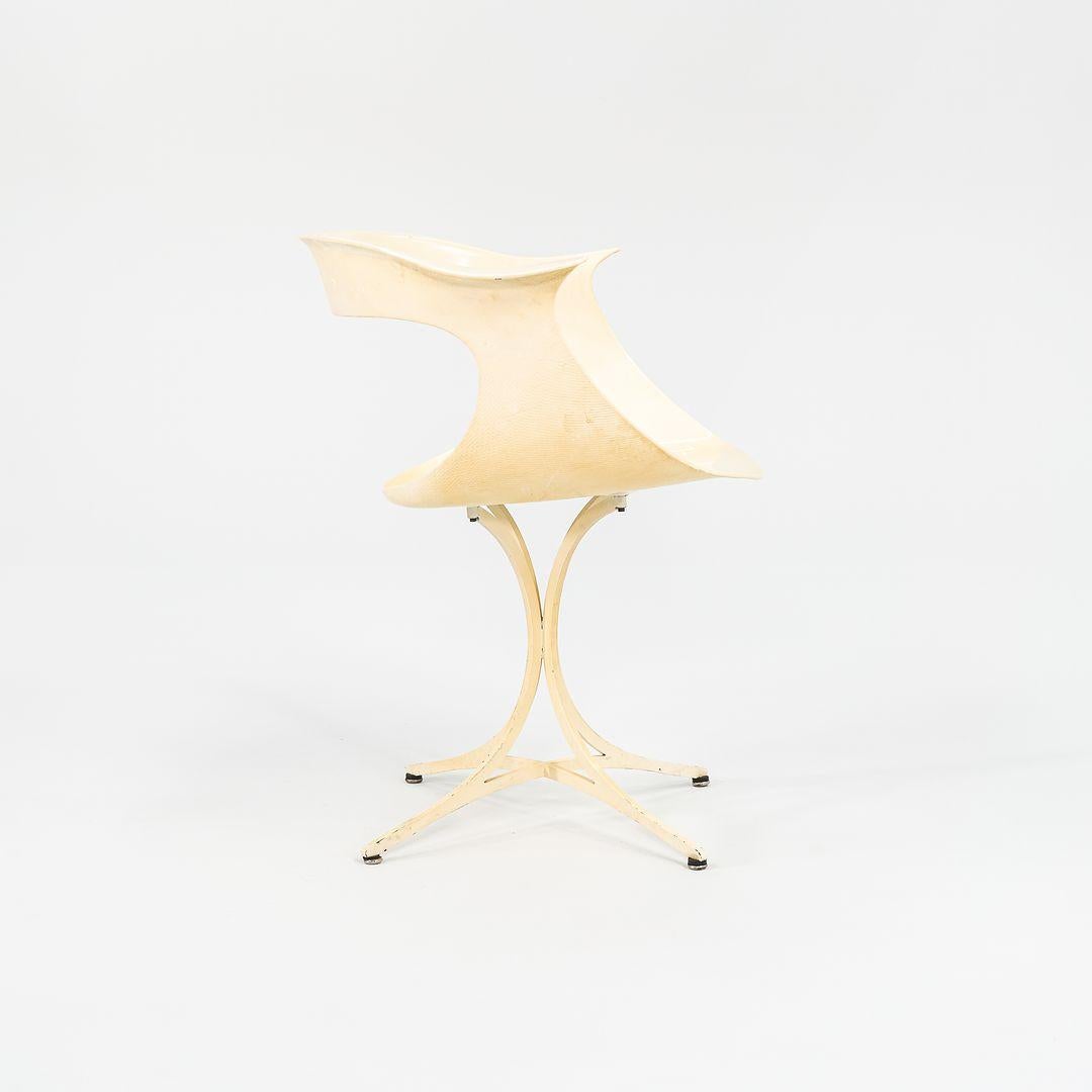 American 1950s Pair of Erwine and Estelle Laverne Lotus Arm Chairs in White Fiberglass For Sale