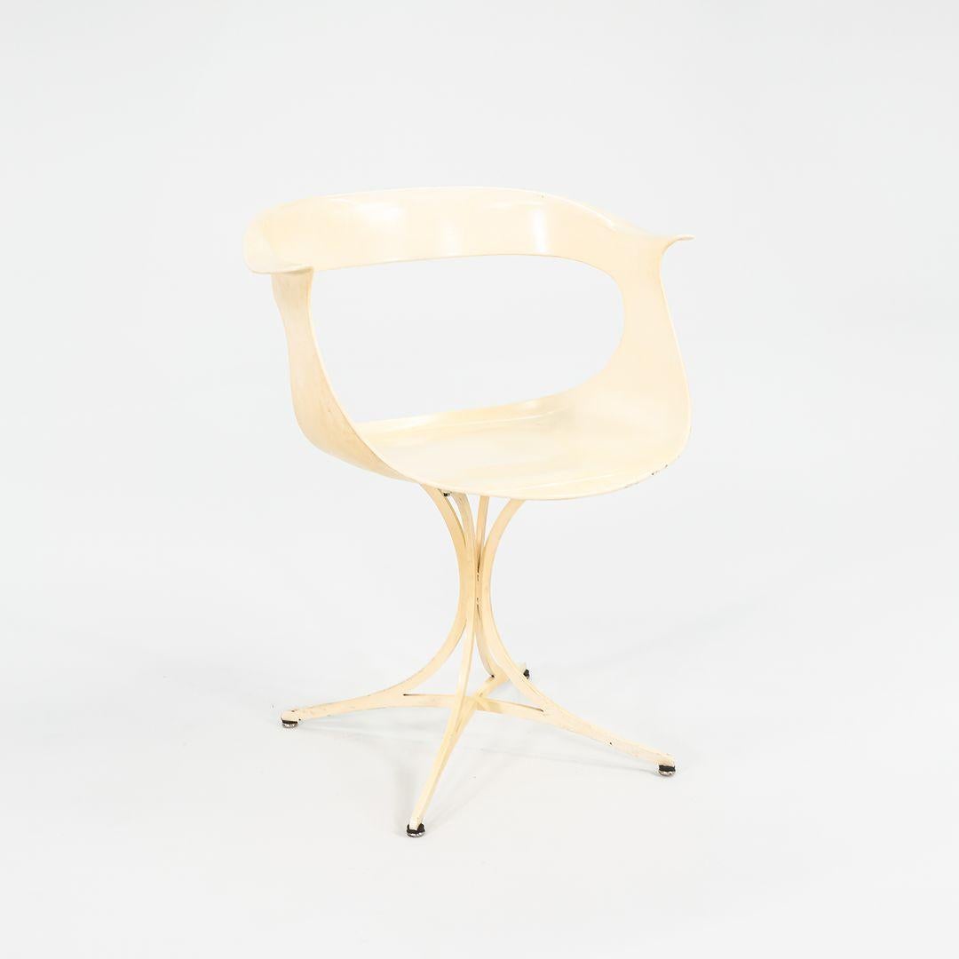 1950s Pair of Erwine and Estelle Laverne Lotus Arm Chairs in White Fiberglass For Sale 1
