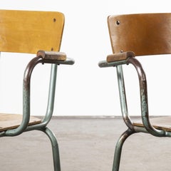 1950s Pair of French Mullca Armchairs, Dining Chairs, Desk Chairs