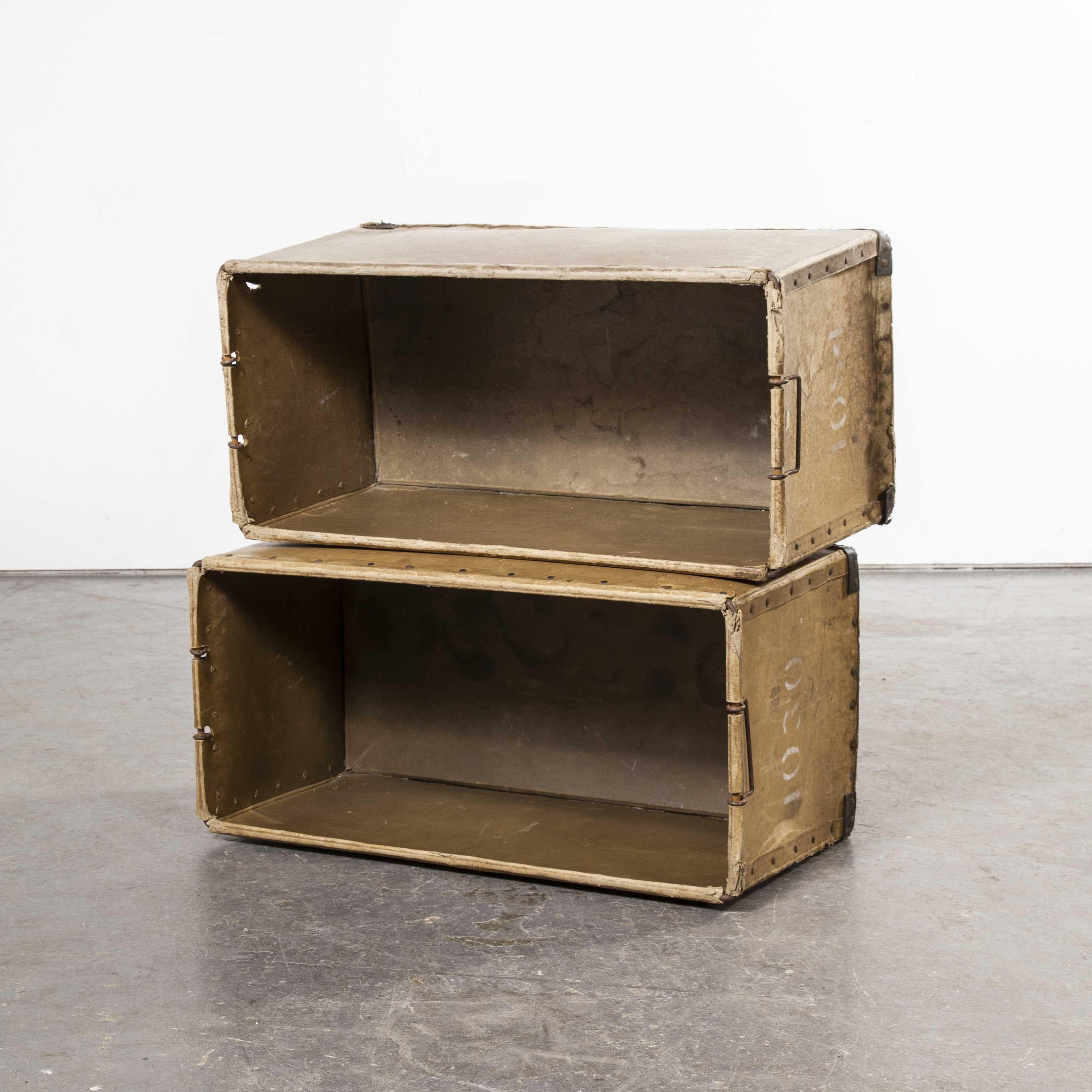 1950s Pair of French Vulcanised Card Industrial Crates 2
