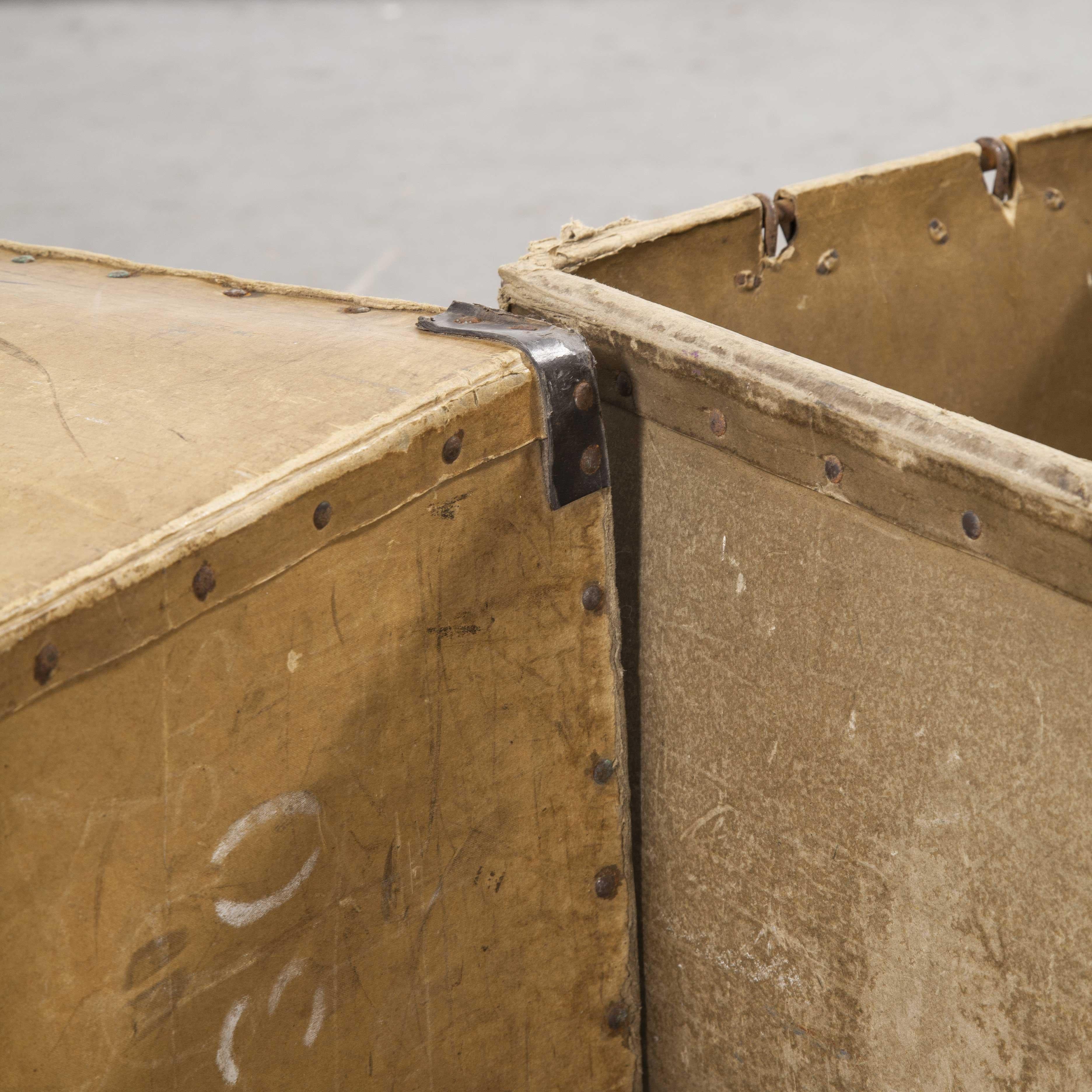 1950s Pair of French Vulcanised Card Industrial Crates 4