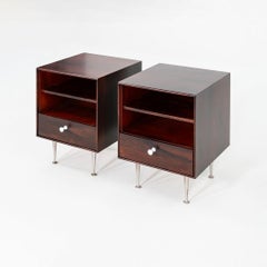 Paire de tables de nuit en palissandre à bords fins George Nelson pour Herman Miller, années 1950