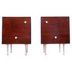 1950s Pair of George Nelson for Herman Miller Thin Edge Rosewood Nightstands