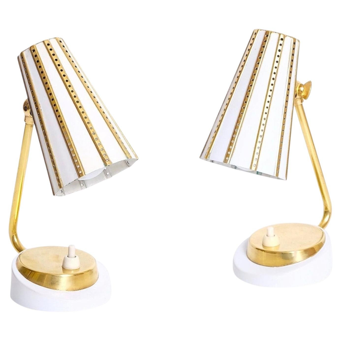 1950's Pair of German nightstand lamps For Sale