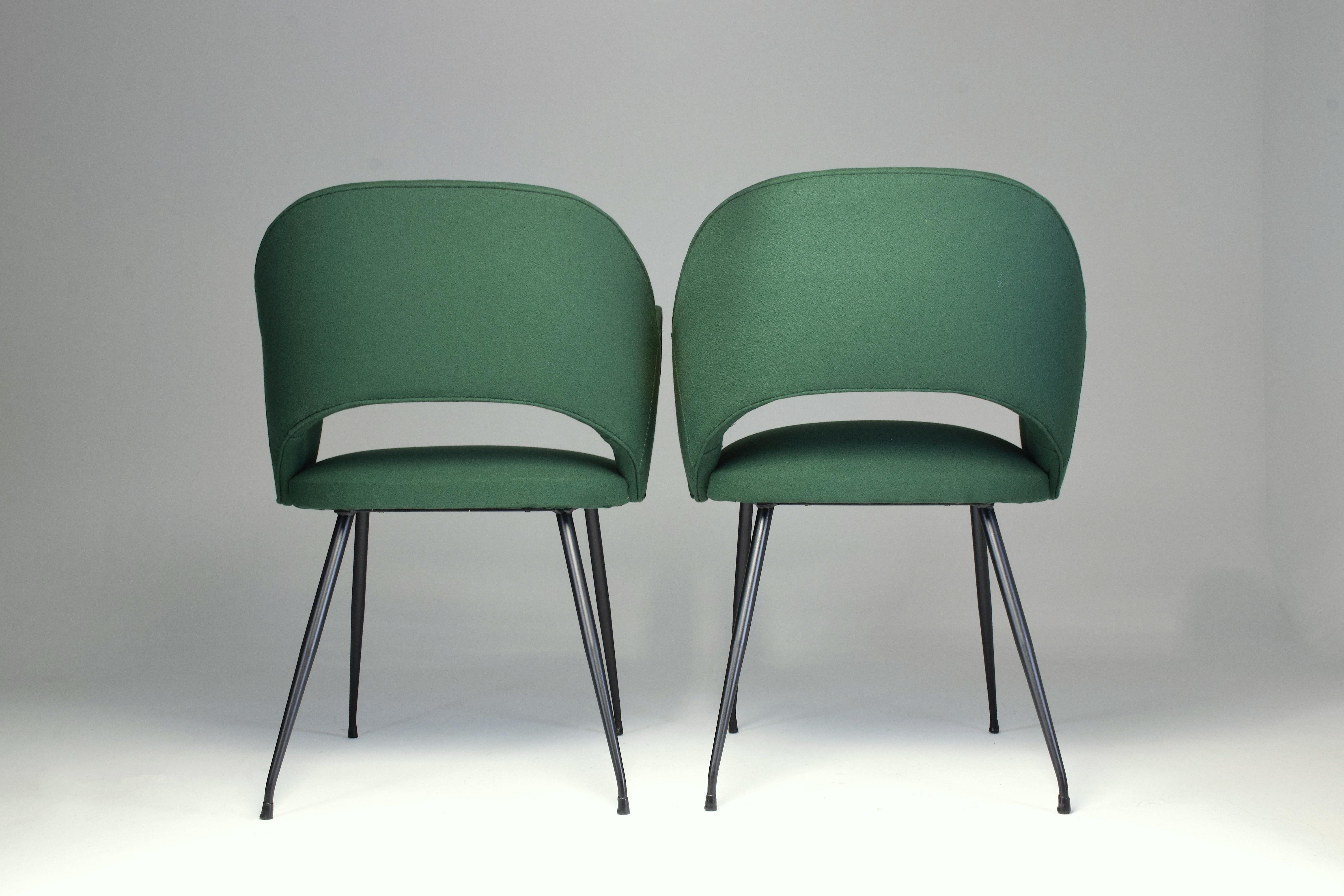 1950s Pair of Italian Green Armchairs In Good Condition In Paris, FR