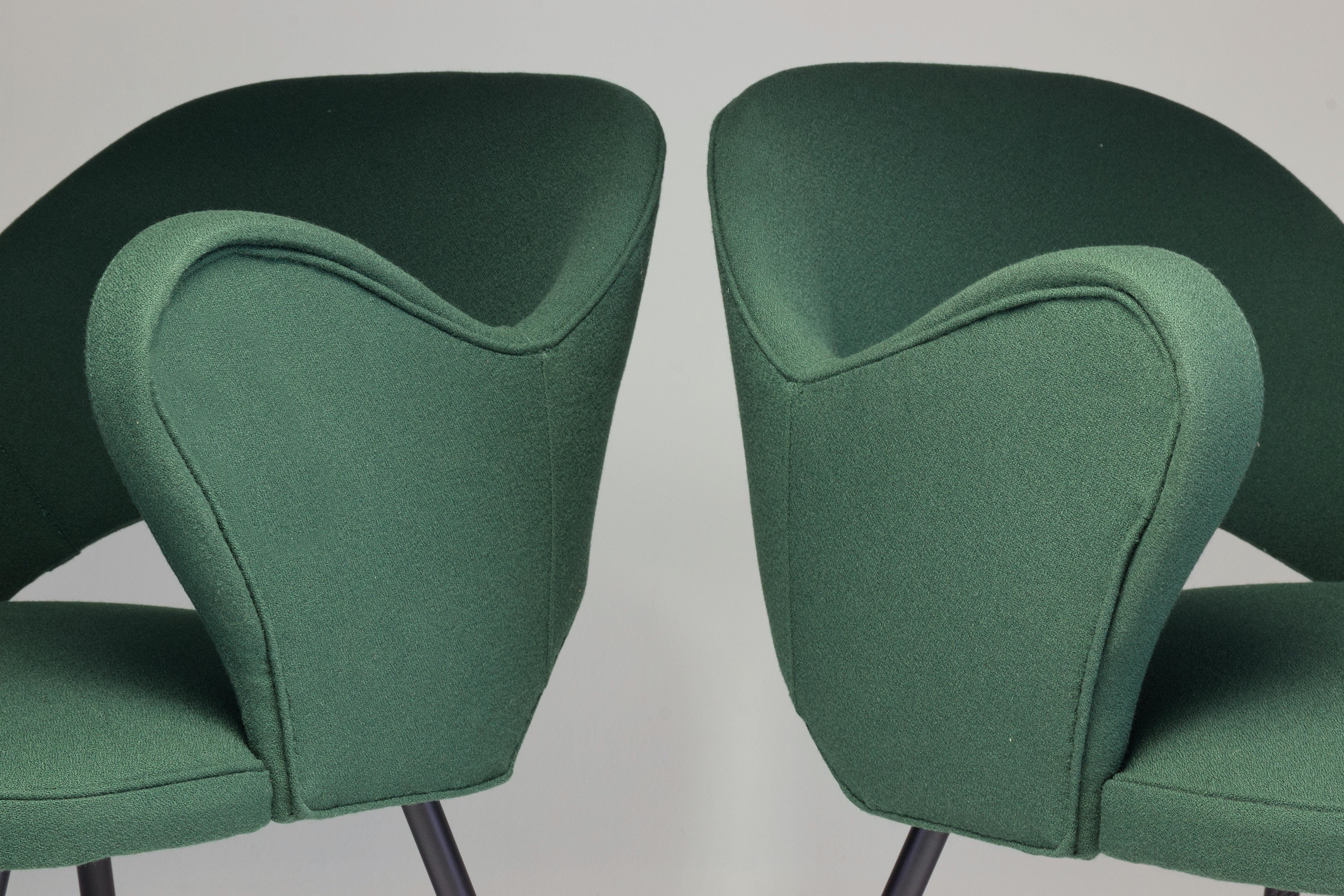 1950s Pair of Italian Green Armchairs 1
