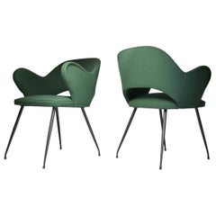 1950s Pair of Italian Green Armchairs