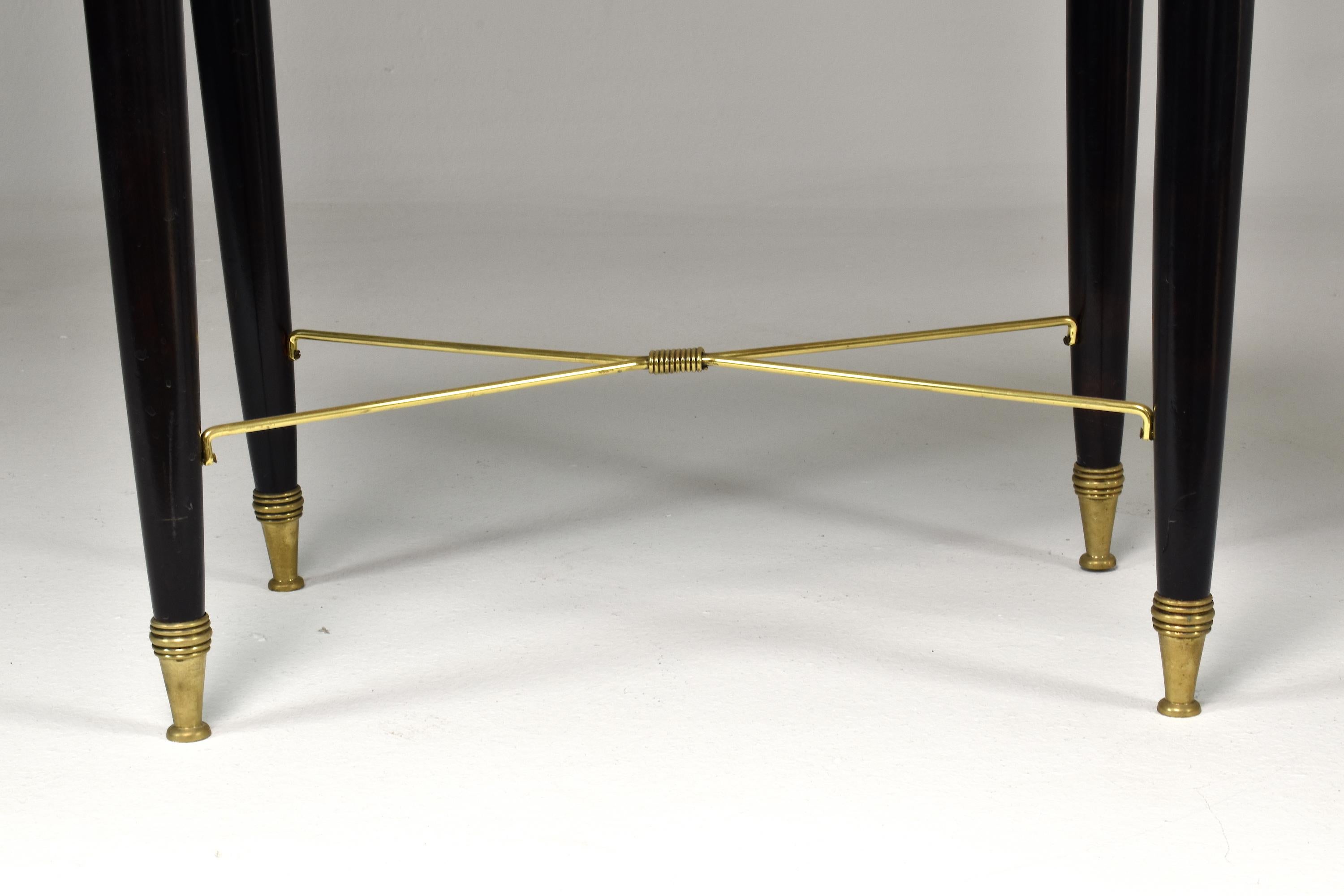 Tabouret de piano italien des années 1950, style nautique du milieu du siècle en vente 1