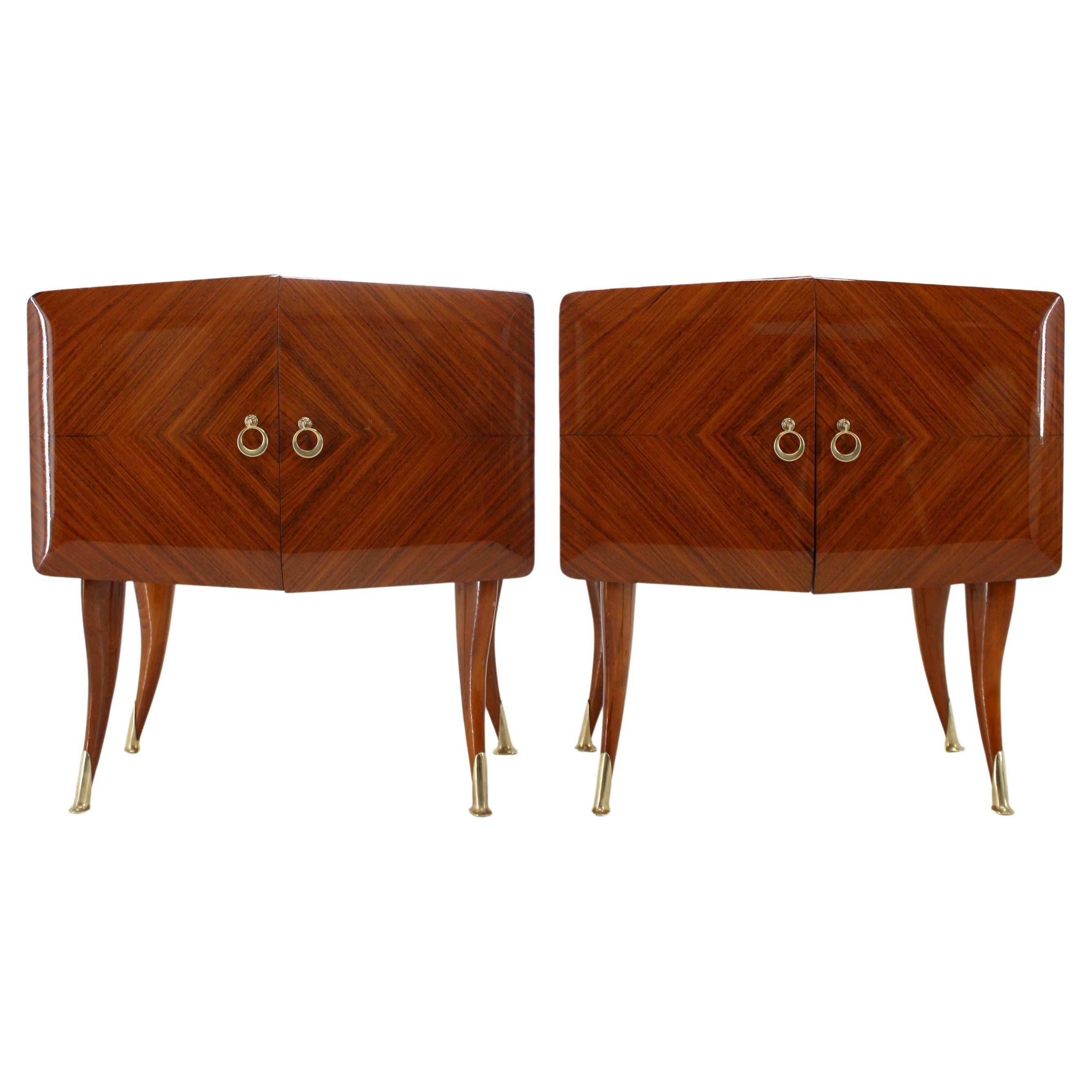 1950s Pair of Italian Nightstands , Italy For Sale