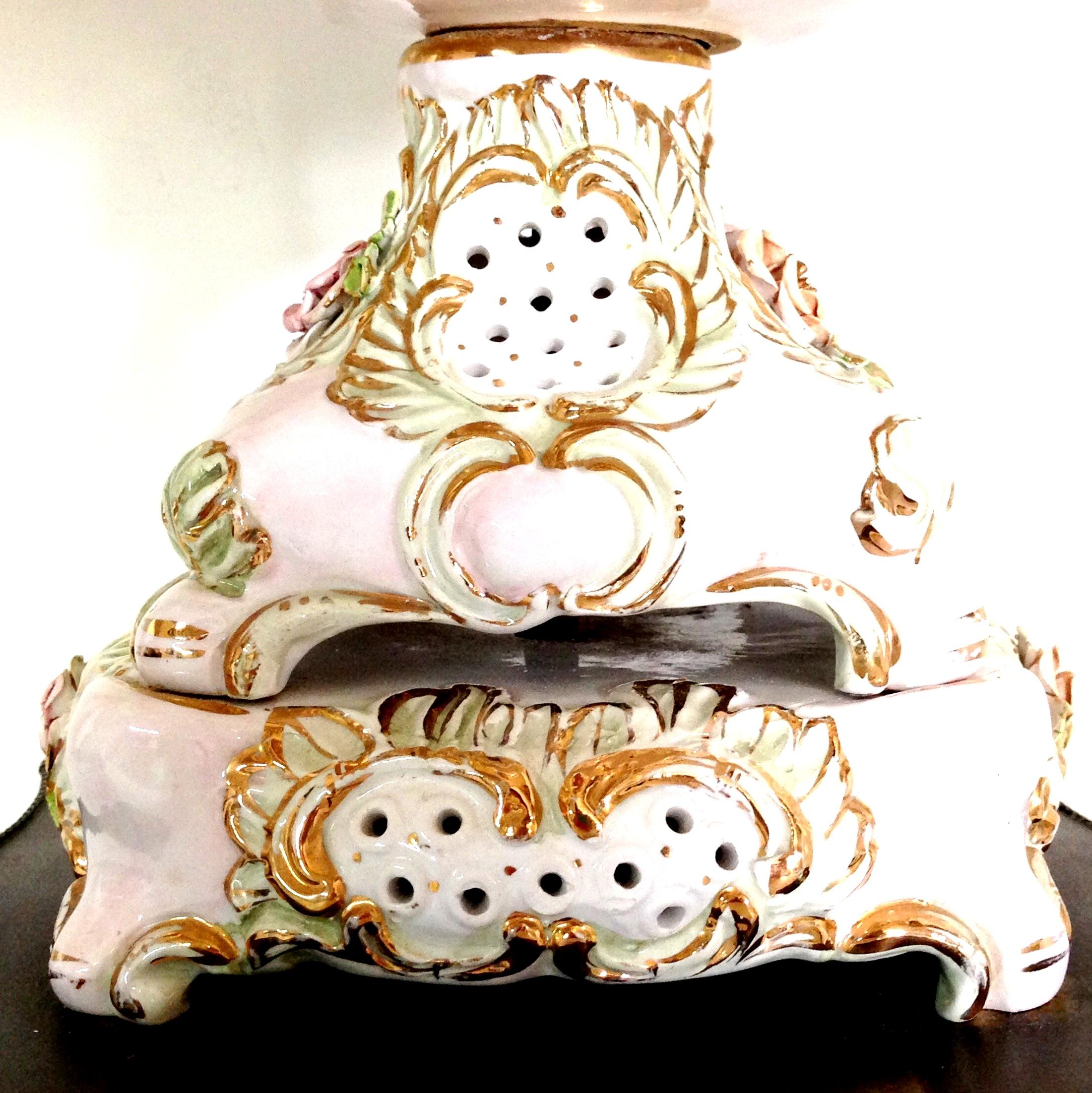 1950'S Pair Of Italian Porcelain Capo Di Monte 