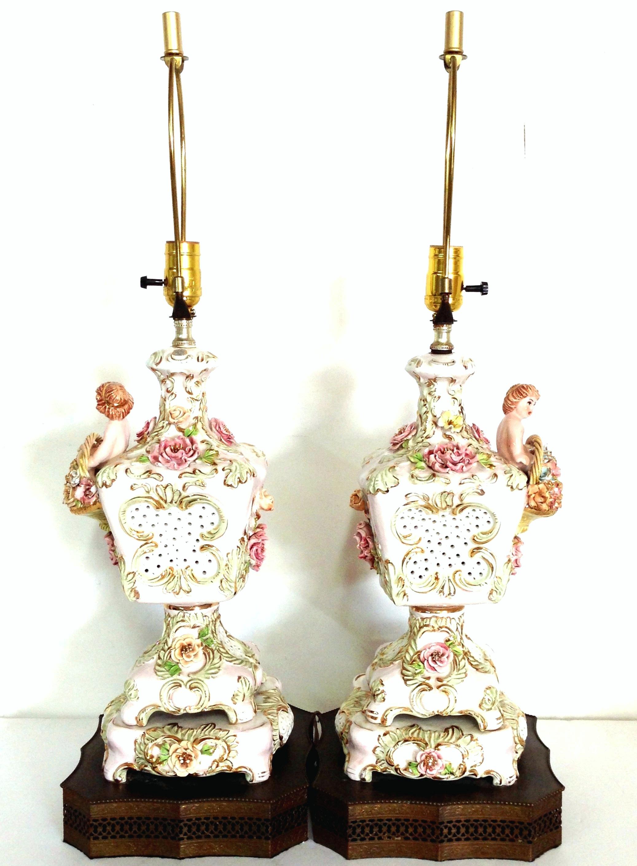 1950s capodimonte lamps