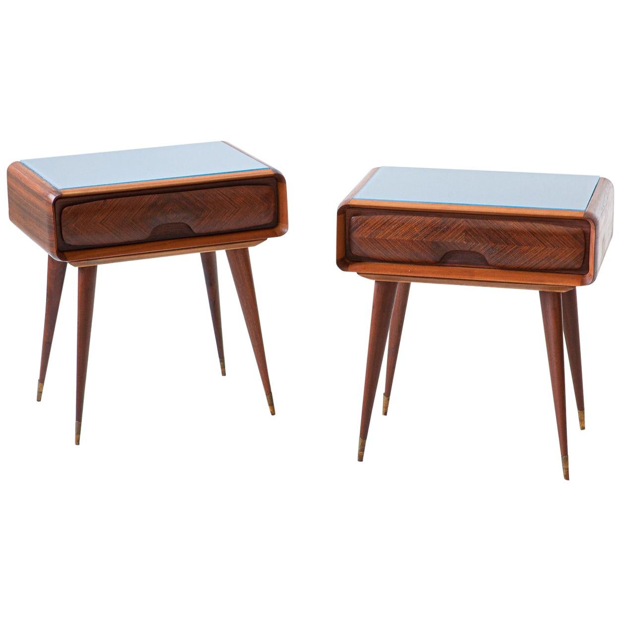 1950s Pair of Italian Sculptural Nightstands