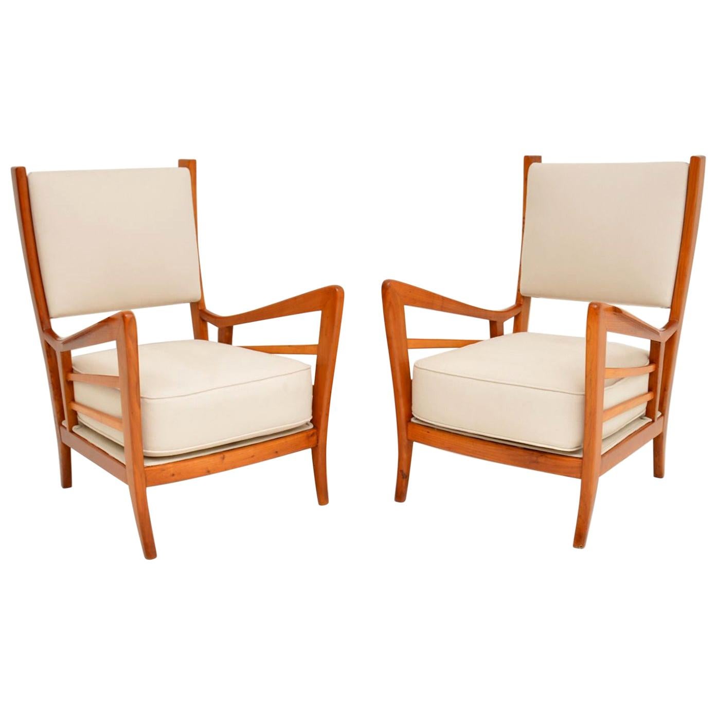 1950s Pair of Italian Vintage Armchairs