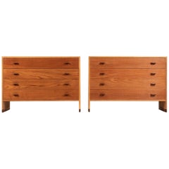 Vintage 1950s Pair of J. Hans Wegner Teak and Oak Chest of Drawers, Møbler