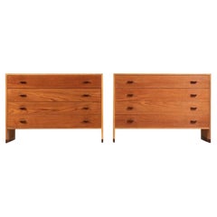 Vintage 1950s Pair of J. Hans Wegner Teak and Oak Chest of Drawers, Møbler