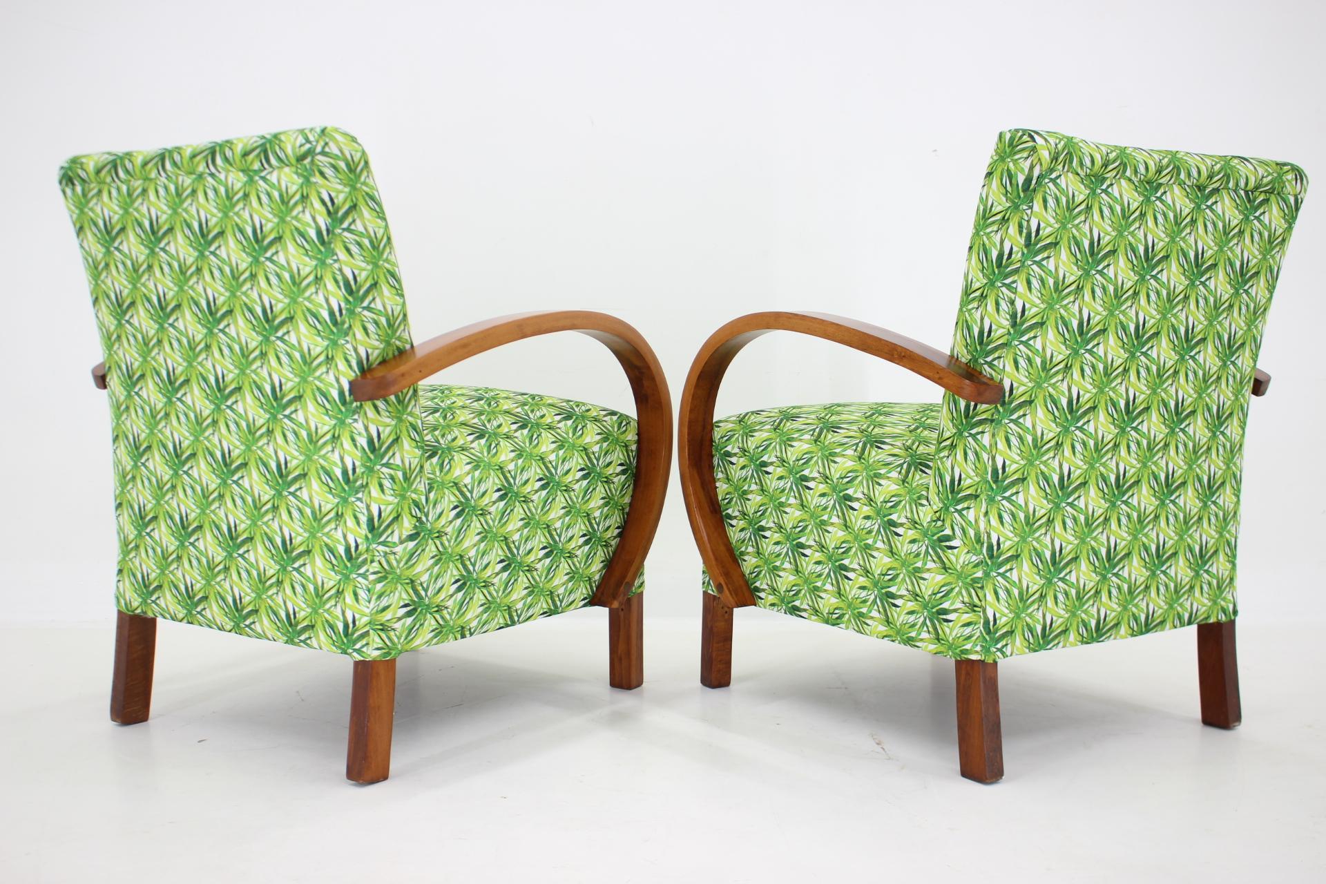 1950s Pair of Jindrich Halabala Armchairs, Czechoslovakia 2