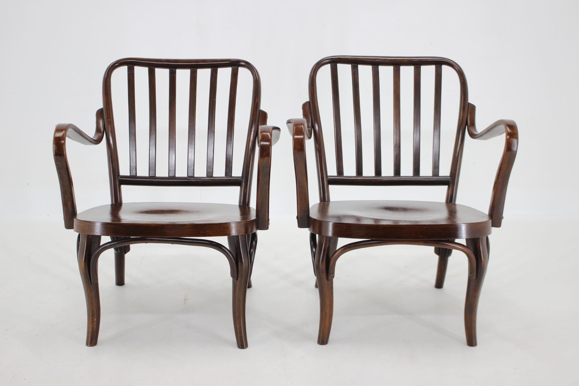 Mid-20th Century 1950s Pair of Josef Frank Bentwood Armchairs no. 752 by Thon For Sale