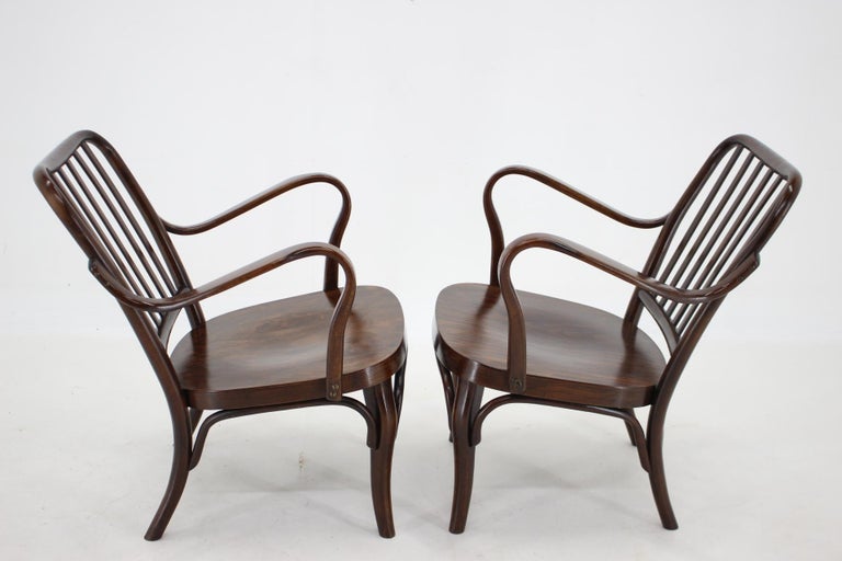 1950s Pair of Josef Frank Bentwood Armchairs no. 752 by Thon For