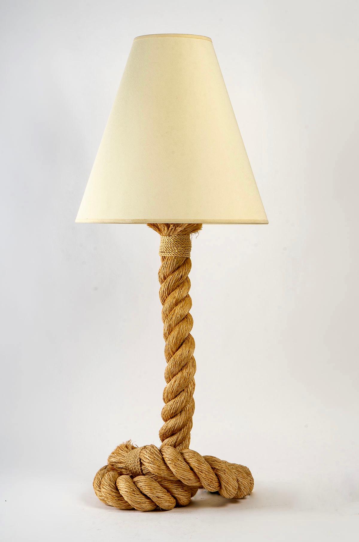 Mid-20th Century 1950s Pair of Large Audoux and Minet Rope Lamps
