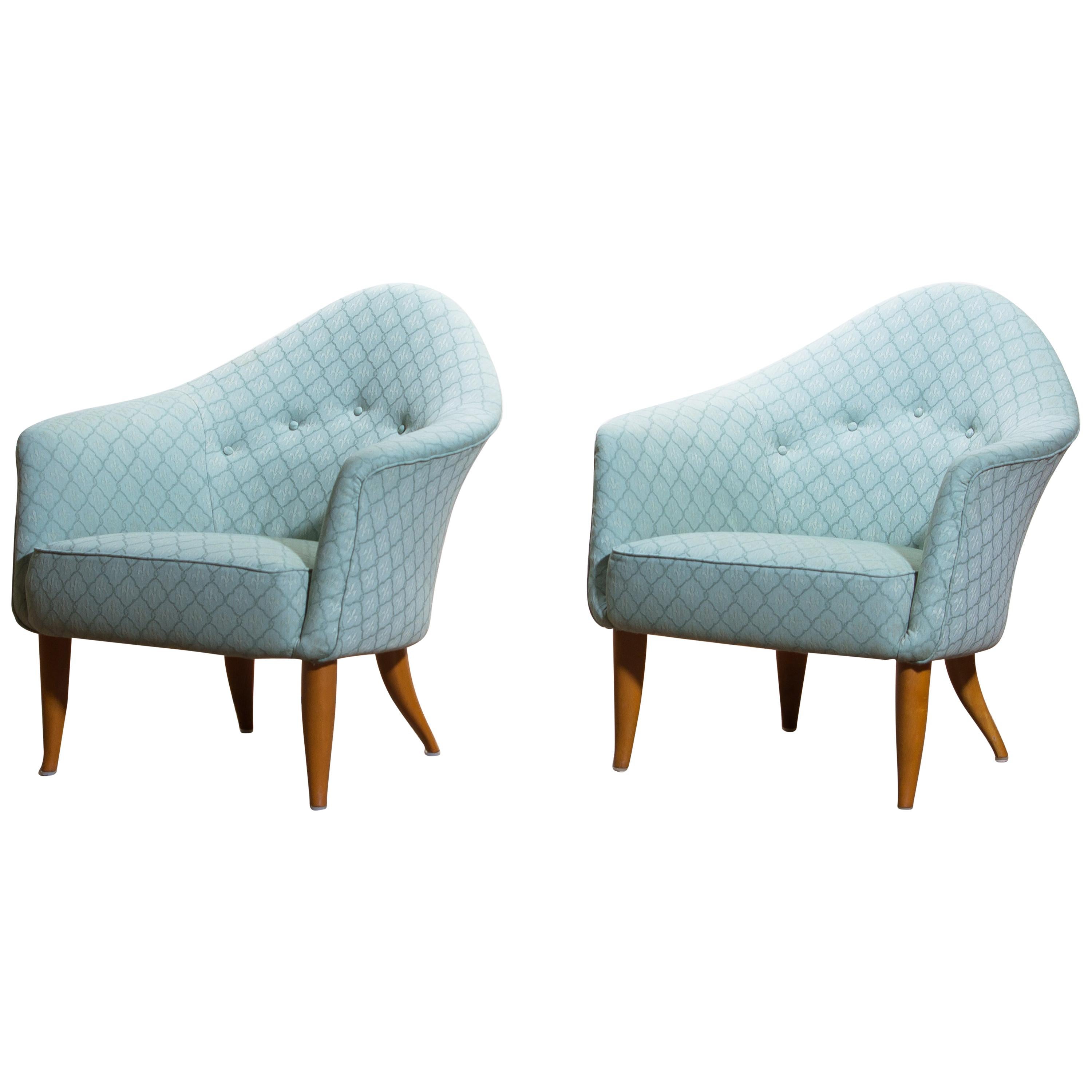 1950s Pair of "Little Adam" Lounge or Easy Chairs by Kerstin Horlin Holmquist