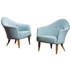 1950s Pair of "Little Adam" Lounge or Easy Chairs by Kerstin Horlin Holmquist