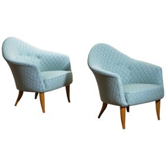 1950s Pair of "Little Adam" Lounge or Easy Chairs by Kerstin Hörlin-Holmquist