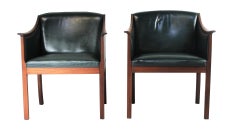 1950s Pair of Lounge Chairs, Ole Wanscher for PJ Møbler, Denmark