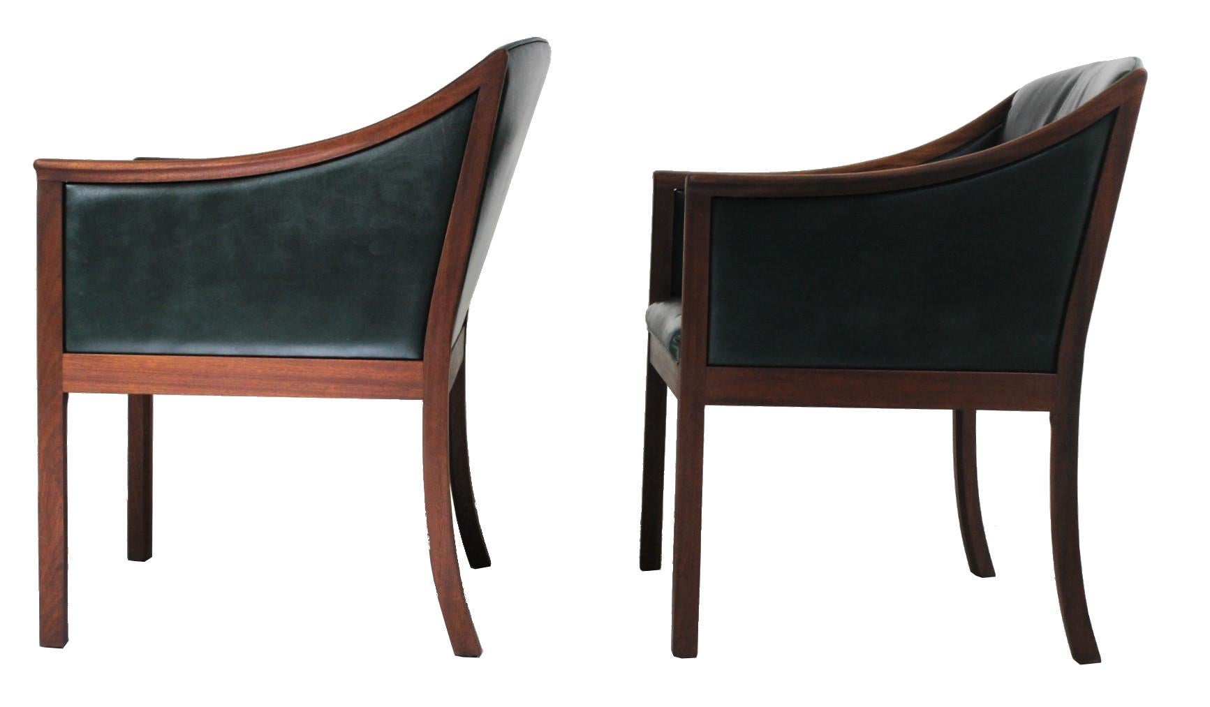 1950s Pair of Lounge Chairs, Ole Wanscher for PJ Møbler, Denmark (Skandinavische Moderne)