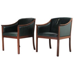 1950s Pair of Lounge Chairs, Ole Wanscher for PJ Møbler, Denmark