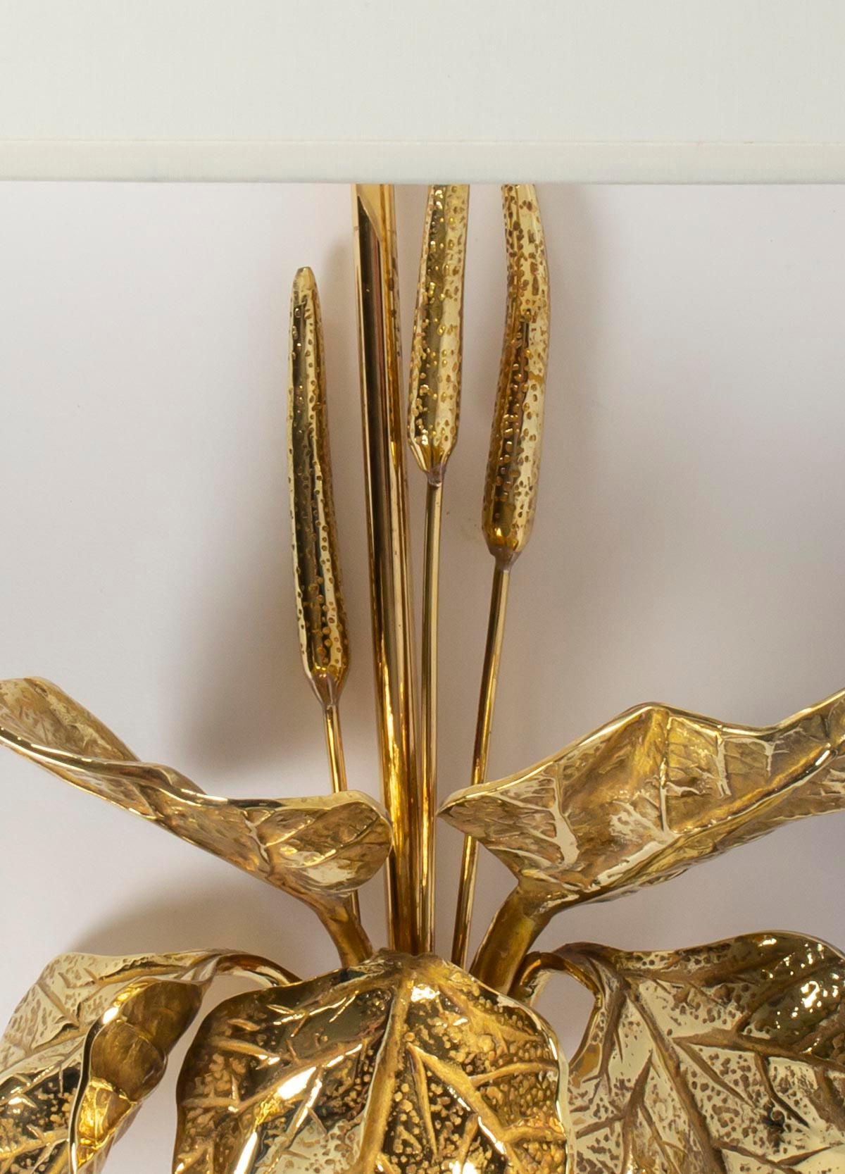 1950s Pair of Maison Charles Foliage Bronze Sconces In Excellent Condition In Saint-Ouen, FR