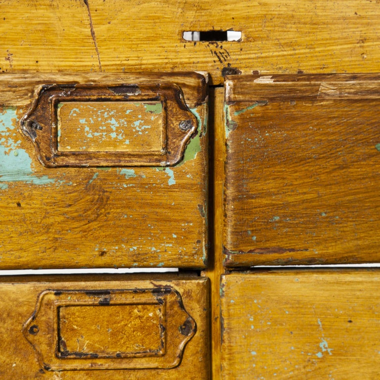 1950s Pair of Metal Hardware Shop Counters, Twelve Drawer at 1stDibs