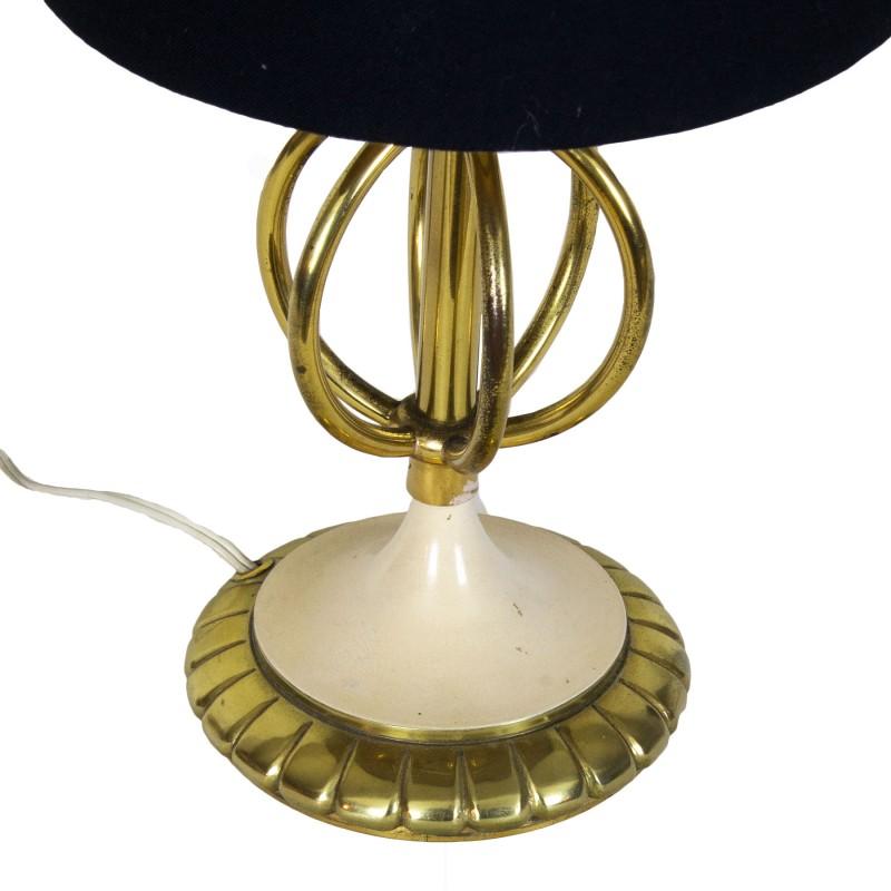 Français Paire de petites lampes de bureau de style mi-siècle moderne en laiton et acier - France en vente