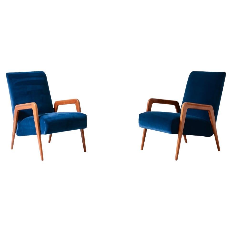 1950's Pair of modernist armchairs