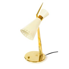 1950s Pair of Modernist Brass Desk Lamps
