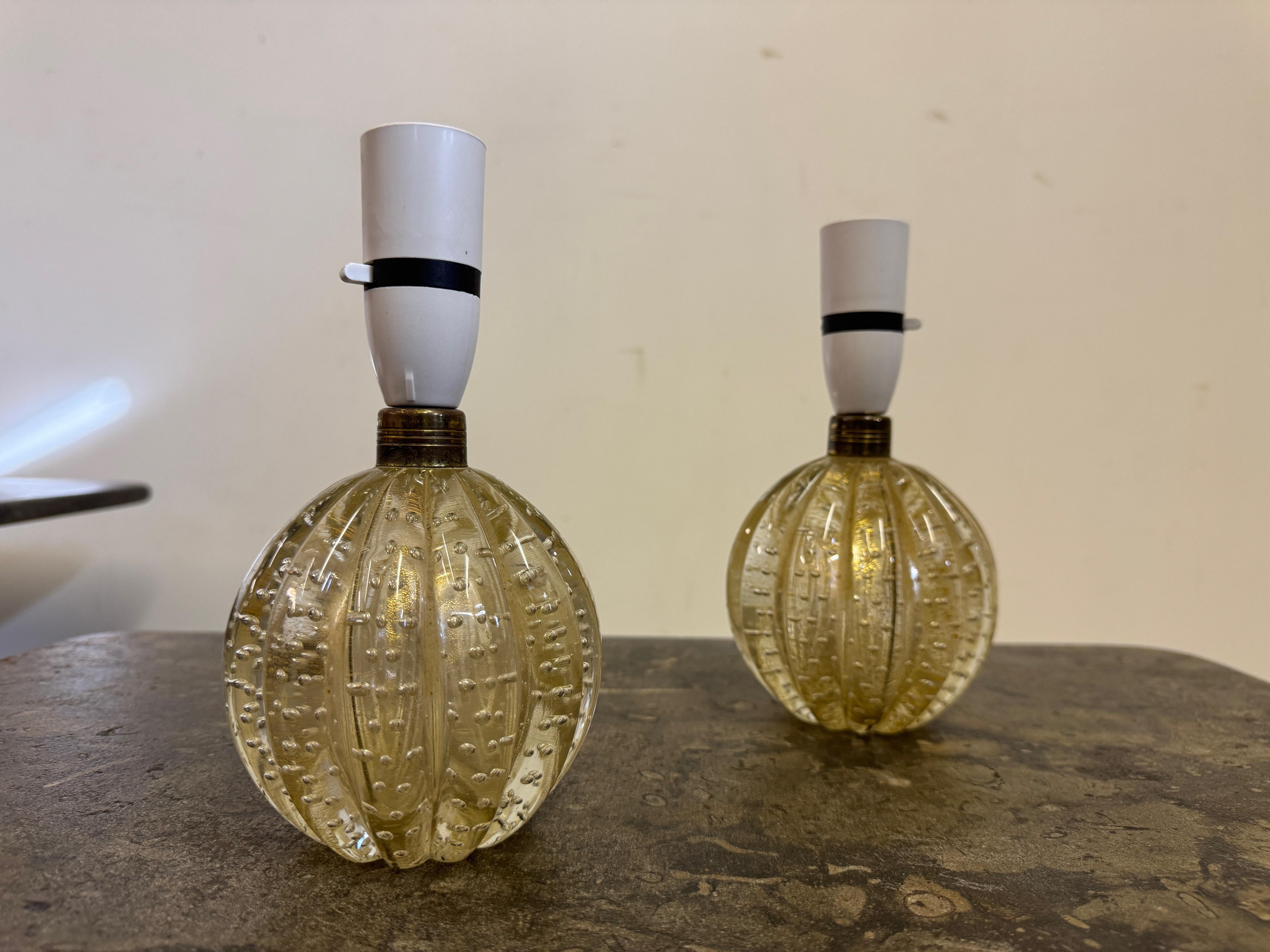 1950s Pair of Murano Bullicante Table Lamps 4