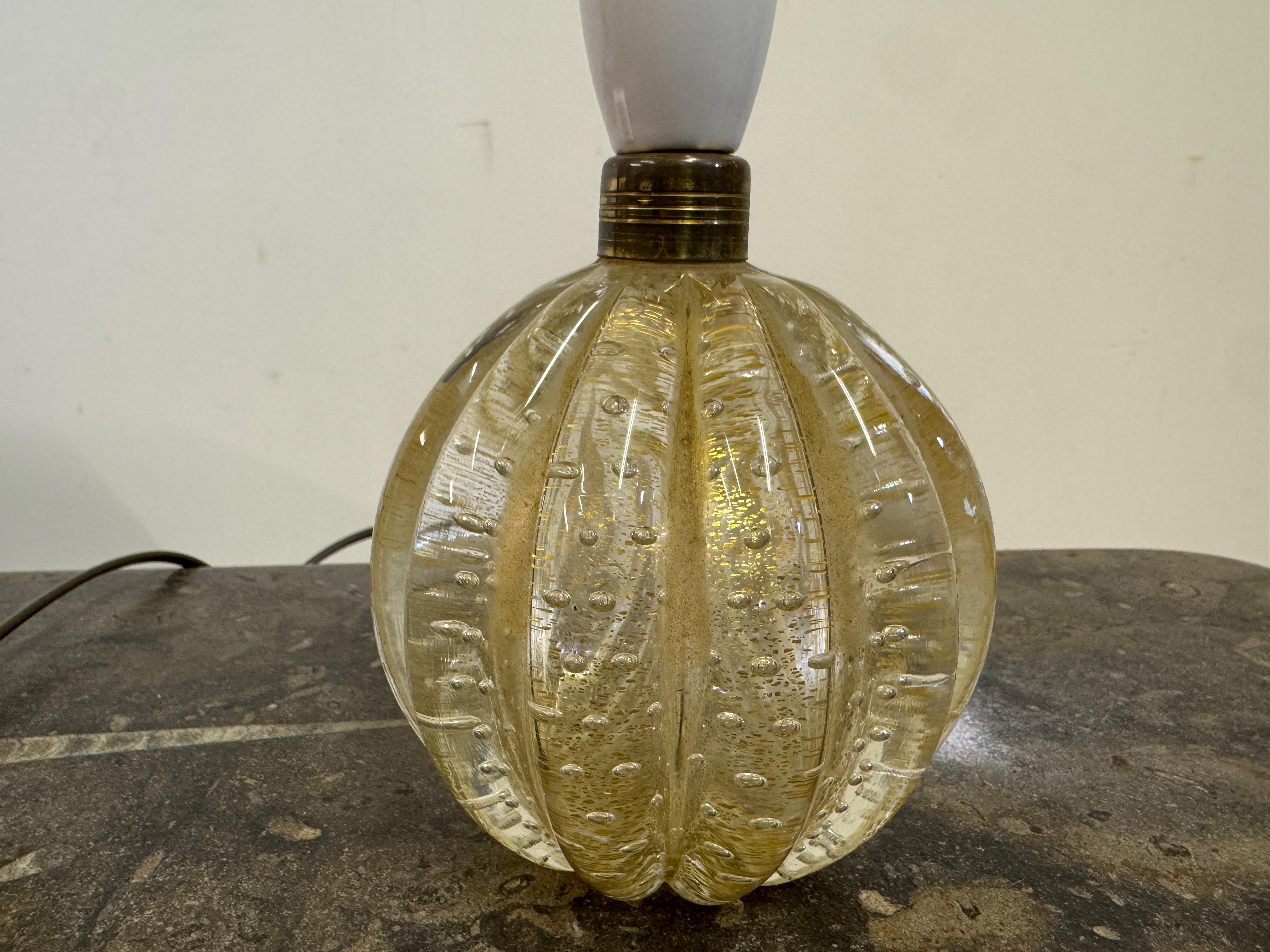 1950s Pair of Murano Bullicante Table Lamps In Good Condition In London, London