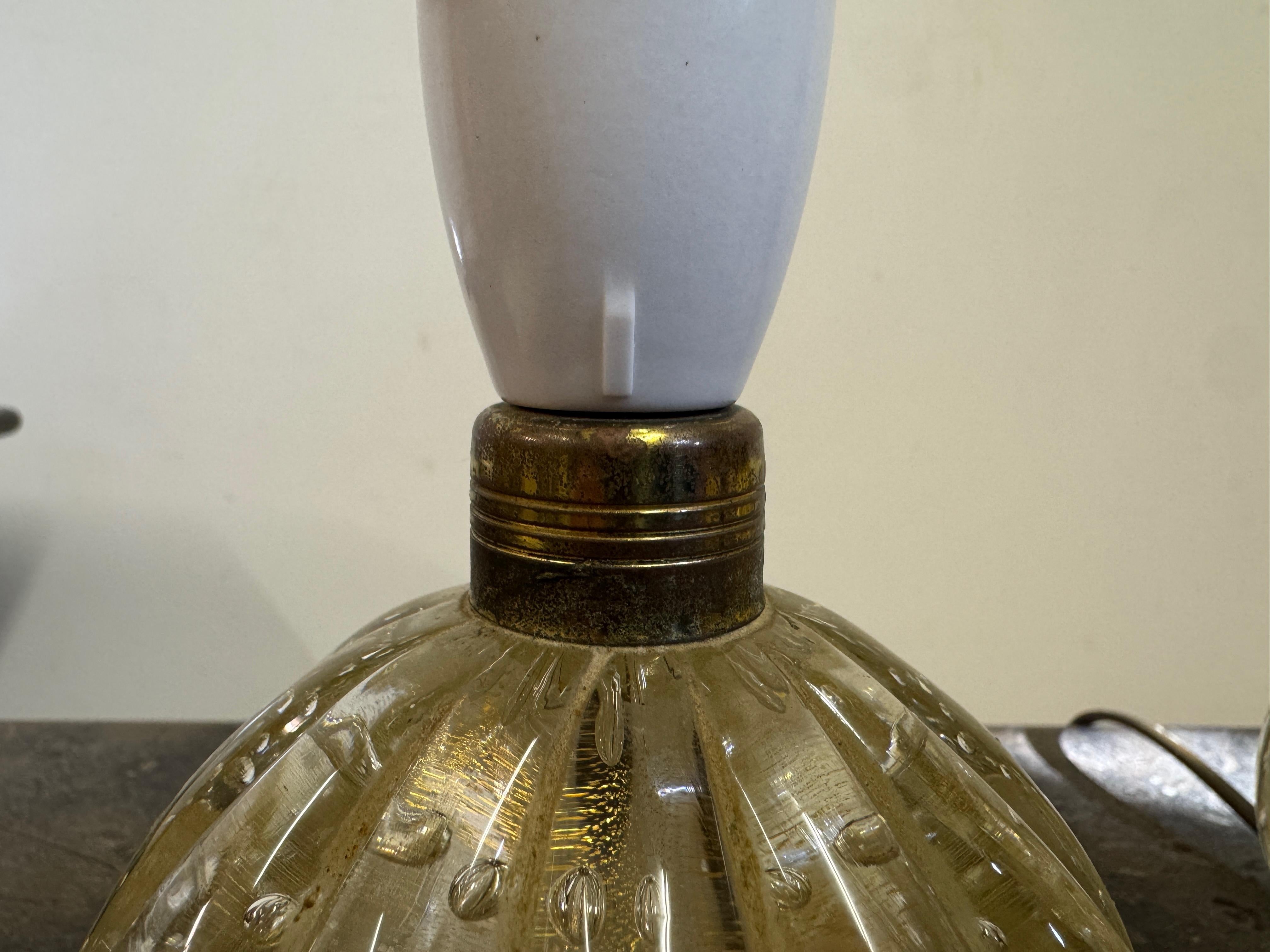 1950s Pair of Murano Bullicante Table Lamps 1